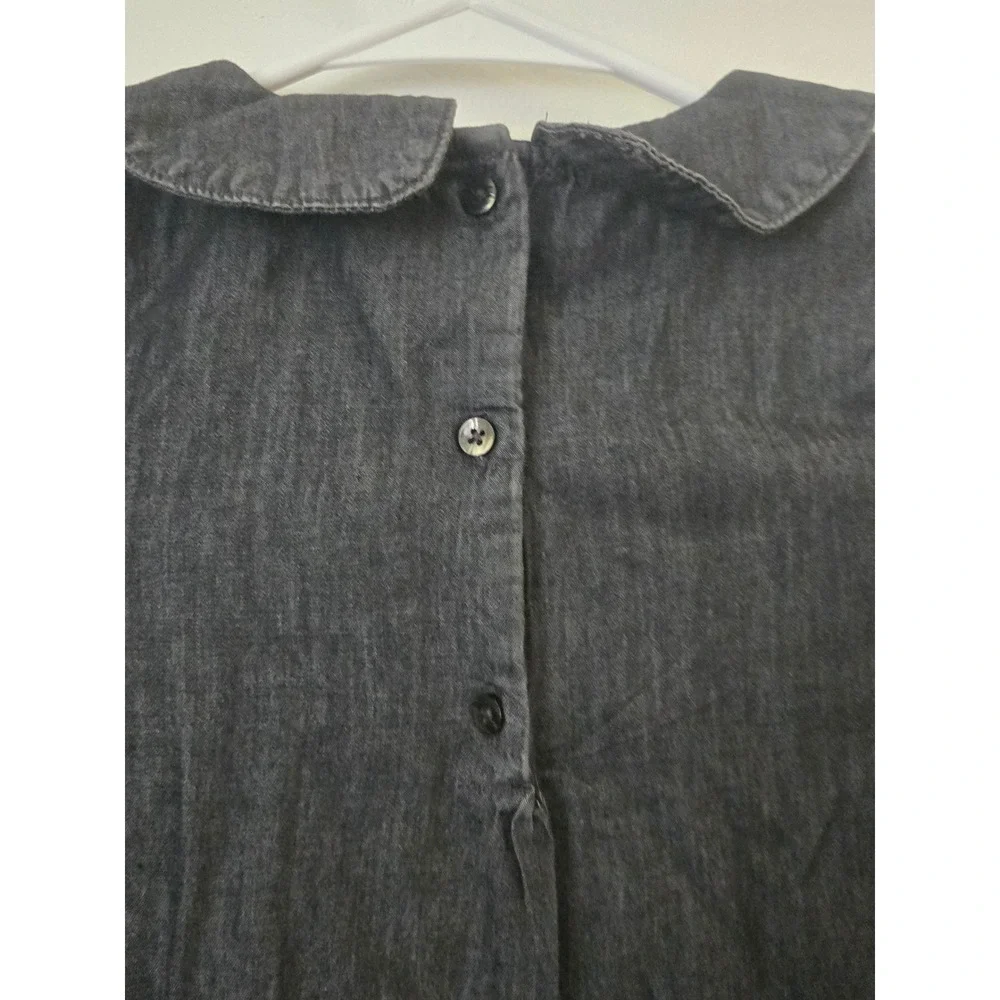 OshKosh Bgosh Toddler Girls Gray Denim Embroidered Floral Dress 4T NWT